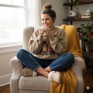 Vintage Jerzees 1994 Escargot Lorianne Primitive Country Bird House Crew Neck